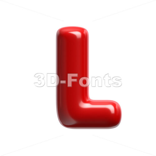 red glossy font L - Capital 3d character - 3D Fonts Collections | Top Quality Letters, Numbers and Symbols !