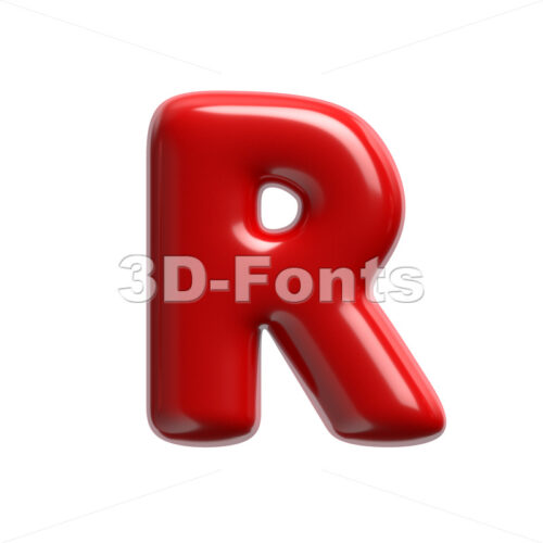 red glossy letter R - Uppercase 3d font - 3D Fonts Collections | Top Quality Letters, Numbers and Symbols !
