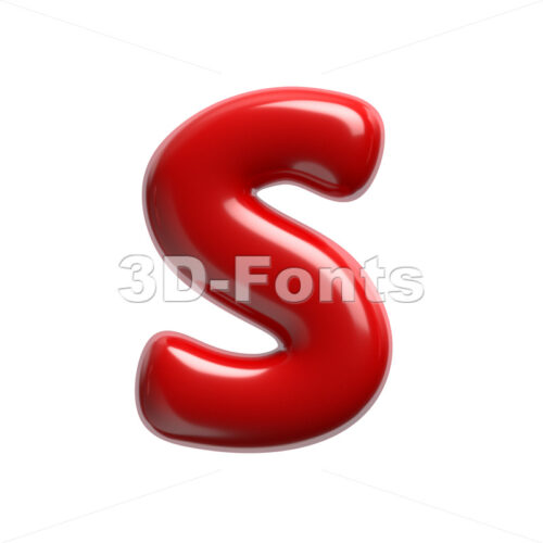 red cartoon font S - Uppercase 3d letter - 3D Fonts Collections | Top Quality Letters, Numbers and Symbols !