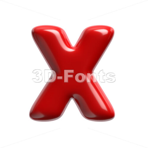 red glossy character X - Upper-case 3d letter - 3D Fonts Collections | Top Quality Letters, Numbers and Symbols !