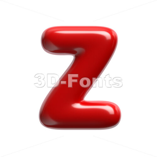 red glossy alphabet letter Z - Upper-case 3d font - 3D Fonts Collections | Top Quality Letters, Numbers and Symbols !