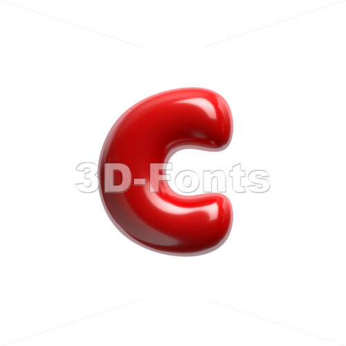 Small red cartoon font C - Lowercase 3d character - 3D Fonts Collections | Top Quality Letters, Numbers and Symbols !