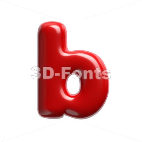red glossy alphabet character B - Lower-case 3d letter - 3D Fonts Collections | Top Quality Letters, Numbers and Symbols !