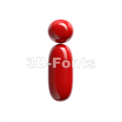 red glossy alphabet letter I - Small 3d character - 3D Fonts Collections | Top Quality Letters, Numbers and Symbols !