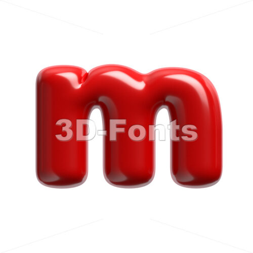 red glossy 3d font M - Lowercase 3d letter - 3D Fonts Collections | Top Quality Letters, Numbers and Symbols !