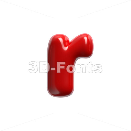 Small red cartoon character R - Lower-case 3d letter - 3D Fonts Collections | Top Quality Letters, Numbers and Symbols !