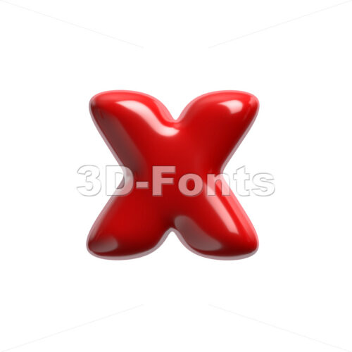 red cartoon 3d font X - Small 3d letter