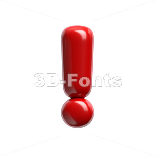 red cartoon exclamation point - 3d symbol
