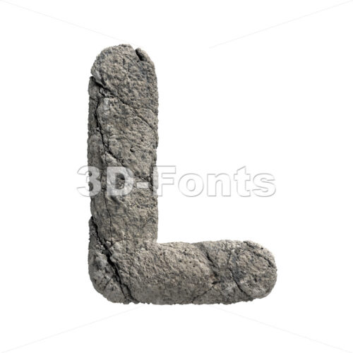 damaged stone font L - Capital 3d character
