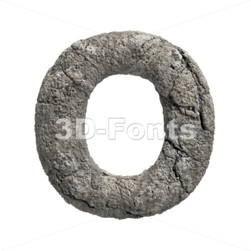 3d porous stone Upper-case letter O - Large 3d font