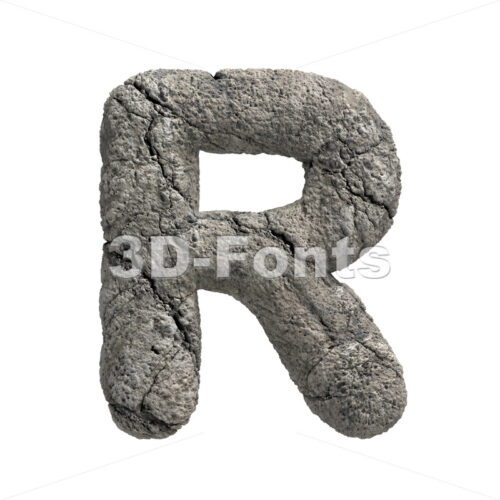 damaged stone letter R - Uppercase 3d font