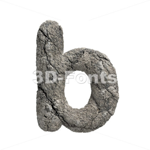 damaged stone alphabet character B - Lower-case 3d letter