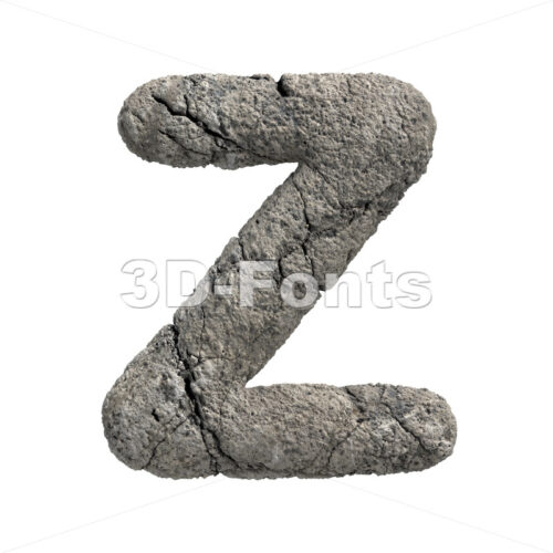 damaged stone alphabet letter Z - Upper-case 3d font