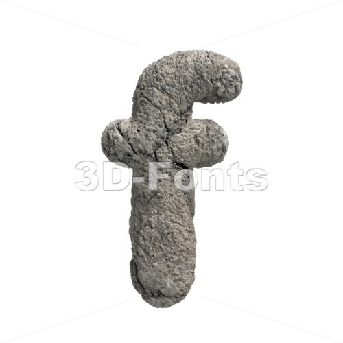 fractured rock letter F - Small 3d font