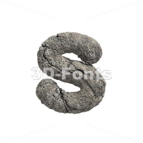 rifted rock letter S - Lowercase 3d font