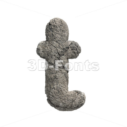 damaged stone character T - Lower-case 3d letter