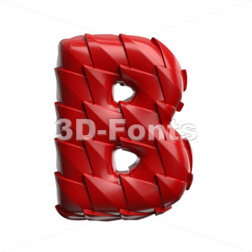 Capital red dragon skin letter B - Uppercase 3d font