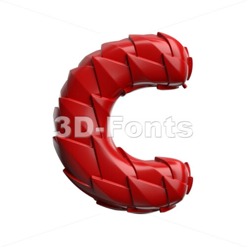 3d dragon font C - Capital 3d letter