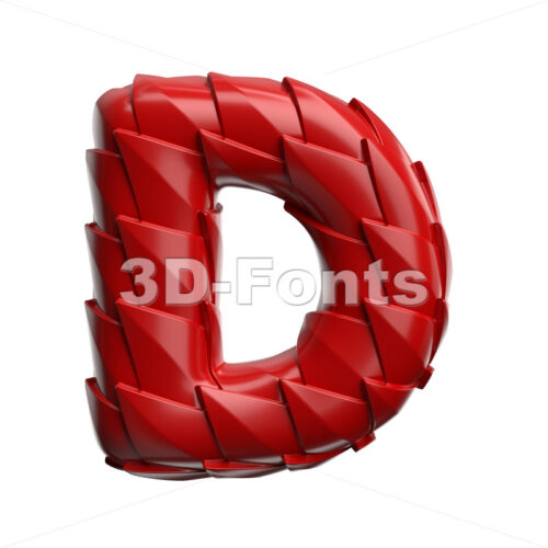 chinese dragon scale font D - Capital 3d character