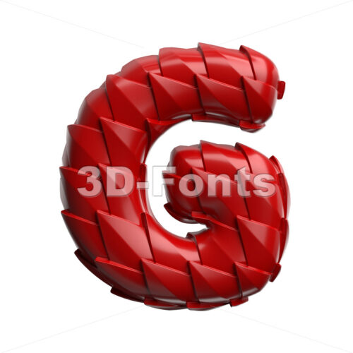 Uppercase dragon character G - Capital 3d font