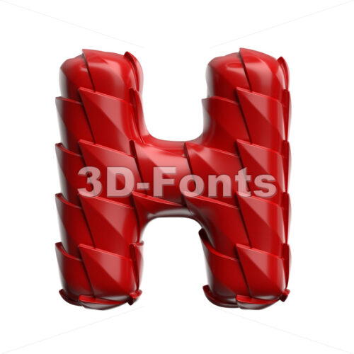 dragon 3d letter H - Upper-case 3d character