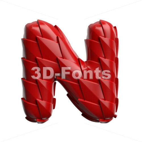 chinese dragon scale font N - Capital 3d letter