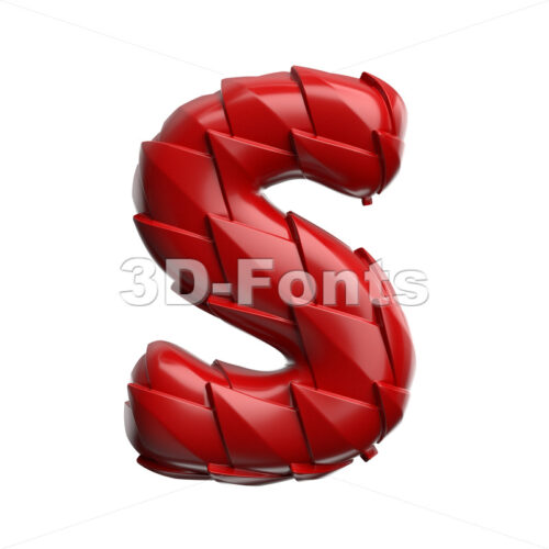dragon font S - Uppercase 3d letter - 3D Fonts Collections