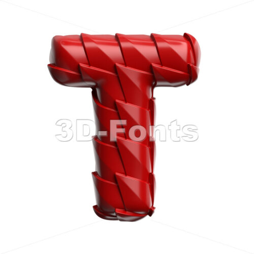 red dragon skin character T - Uppercase 3d letter