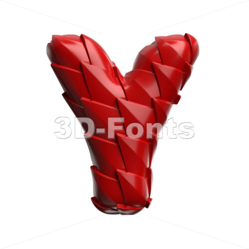 Upper-case dragon font Y - Capital 3d character