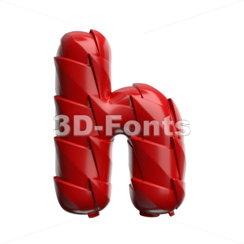 red dragon skin font H - Lower-case 3d letter