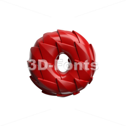 chinese dragon scale font O - Small 3d letter