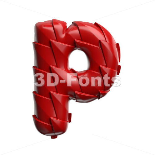 chinese dragon scale character P - Lowercase 3d font