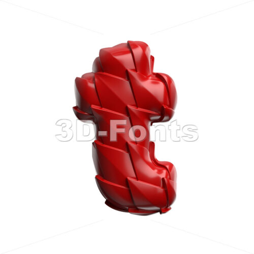 chinese dragon scale character T - Lower-case 3d letter