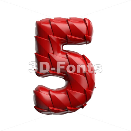 dragon digit 5 - 3d number