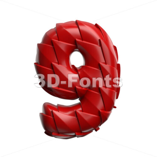 dragon digit 9 - 3d number