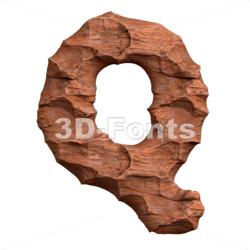 Canyon font Q - Upper-case 3d character