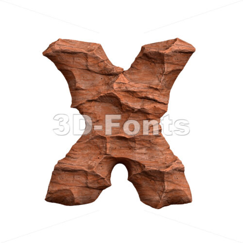 Canyon character X - Upper-case 3d letter
