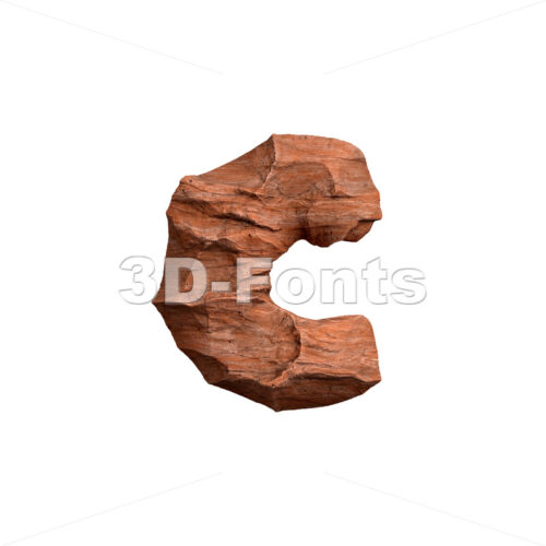 Small Desert sandstone font C - Lowercase 3d character