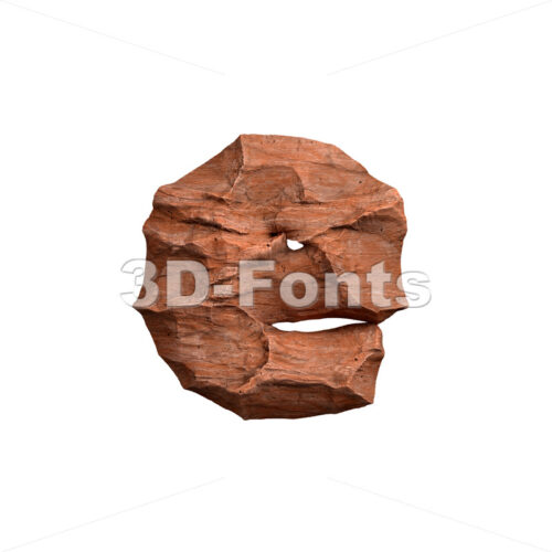 Canyon 3d character E - Lower-case 3d letter