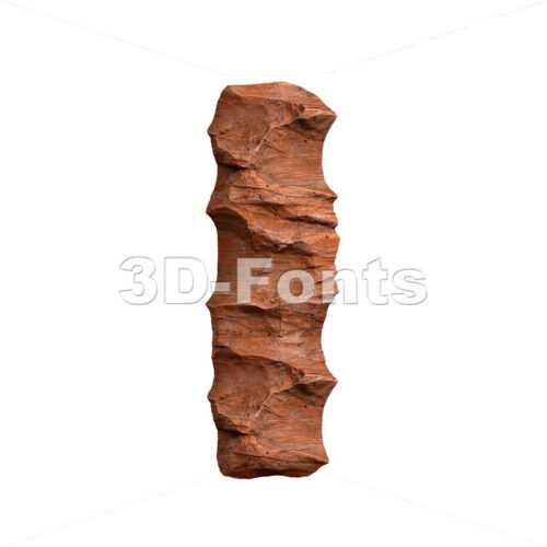 small red rock letter L - Lowercase 3d character