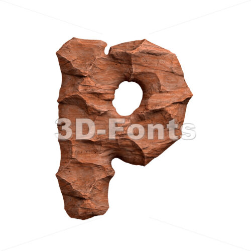 Canyon character P - Lowercase 3d font