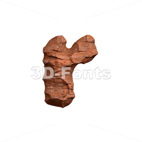 Small Desert sandstone character R - Lower-case 3d letter