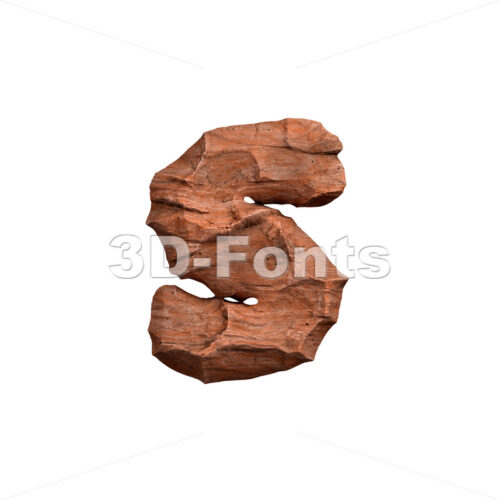 Red stone letter S - Lowercase 3d font