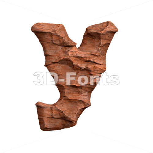 Lowercase Canyon character Y - Small 3d letter