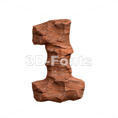 Desert sandstone digit 1 - 3d number