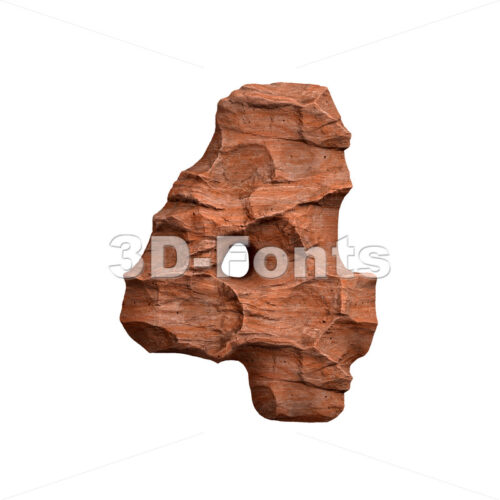 Desert sandstone number 4 - 3d digit