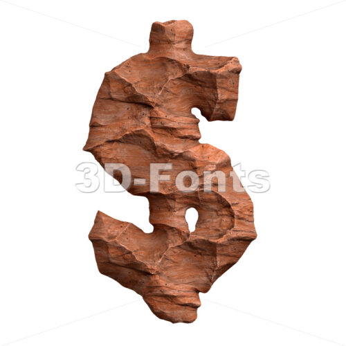 Desert sandstone dollar currency sign - 3d Money symbol