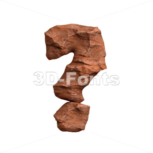 Desert sandstone interrogation point - 3d sign