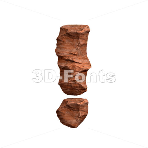 Desert sandstone exclamation point - 3d symbol