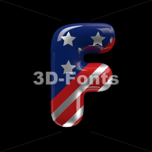 USA comics letter F - Upper-case 3d font